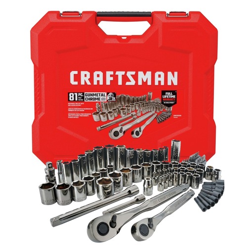Hand Tool Sets | Craftsman CMMT82335Z1 Mechanics Tool Set - Gunmetal Chrome (81-Piece) image number 0