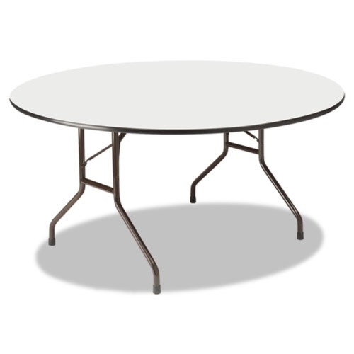 Office Desks & Workstations | Iceberg 55267 Officeworks 60 in. x 29 in. Commercial Wood Laminate Folding Table - Gray/Charcoal image number 0