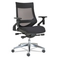 New Arrivals | Alera ALEEBW4213 EB-W Series Aluminum Base 275 lbs. Capacity Multifunction Pivot Arm Mesh Chair - Black image number 1