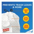 Glad 78526 Tall Kitchen Drawstring Trash Bags, 13 Gal, 0.72 Mil, 24-in X 27.38-in, Gray, 100/box image number 5