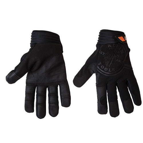 Klein Tools 40232 Extra Grip Wire Pulling Work Gloves with Thumb Reinforcements and Grip Patches - Black, Medium image number 0