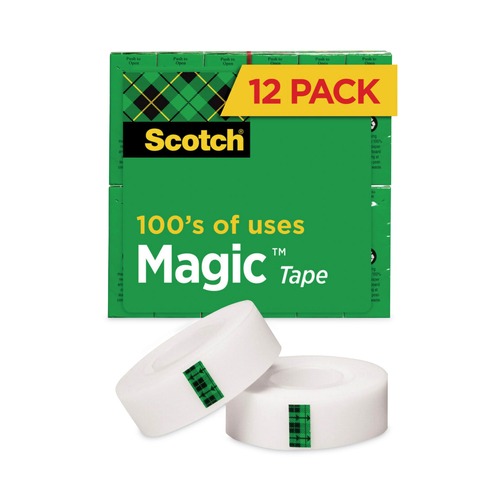 Tapes | Scotch 810K12 1 in. Core 0.75 in. x 83.33 ft. Magic Tape Value Pack - Clear (12-Piece/Pack) image number 0