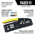 Klein Tools VDV226-107 Compact Ratcheting Modular Data Cable Crimper/Wire Stripper/Wire Cutter image number 1