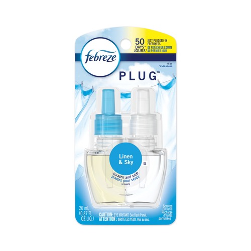 Odor Control | Febreze 74901EA 0.87 oz. PLUG Air Freshener Refills - Linen and Sky image number 0