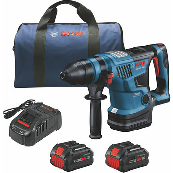 Bosch GBH18V-34CQB24 PROFACTOR 18V Bulldog Brushless Lithium-Ion 1-1/4 in. Cordless Connected-Ready SDS-Plus Rotary Hammer Kit with 2 Batteries (8 Ah)