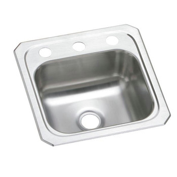 Elkay BCR153 Celebrity Top Mount Stainless Steel bar Sink with (3) Faucet Holes
