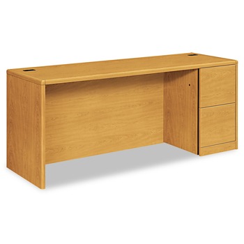 HON H10707R.CC 10700 Series 72 in. x 24 in. x 29.5 in. 2 File Drawer Double Pedestal Credenza with Kneespace - Harvest