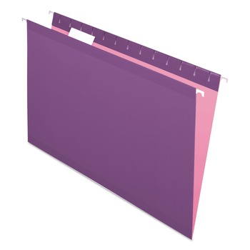 Pendaflex 04153 1/5 VIO 1/5-Cut Tab Colored Reinforced Hanging Folders - Legal, Violet (25/Box)