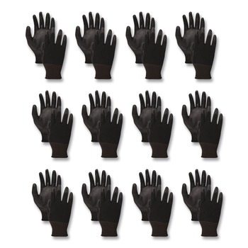 WORK GLOVES | Boardwalk BWK000298 Palm Coated Cut-Resistant HPPE Gloves - Medium, Black (1-Dozen)