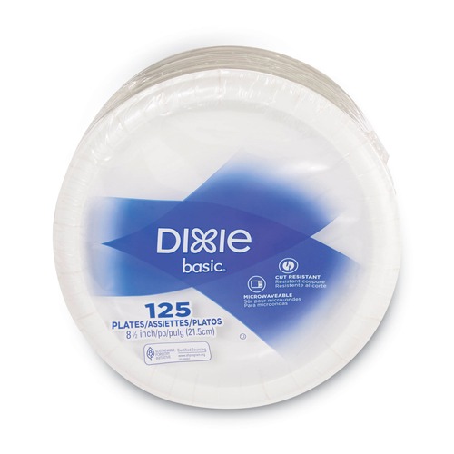 Bowls and Plates | Dixie DBP09W 8.5 in. Paper Dinnerware Plates - White (125/Pack) image number 0