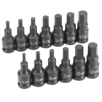 Grey Pneumatic 1298HC 13-Piece 3/8 in. Drive SAE and Metric Hex Impact Socket Set