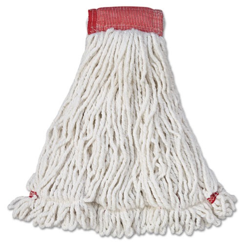 Rubbermaid Commercial FGA25306WH00 6-Piece Web Foot Shrinkless Large Cotton/Synthetic Wet Mop Head with 5 in. Headband (White) image number 0