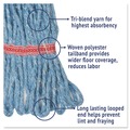 Mops | Boardwalk BWK503BLEA Cotton/ Synthetic Fiber Super Loop Wet Mop Head - Large, Blue image number 6
