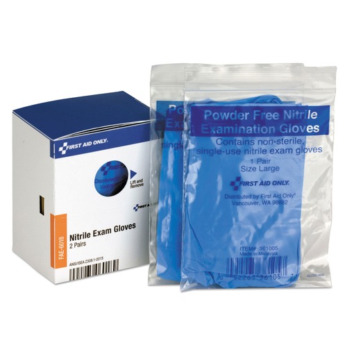 Work Gloves | First Aid Only FAE-6018 SmartCompliance Nitrile Gloves Refill - One-Size (2 Pairs/Box) image number 0