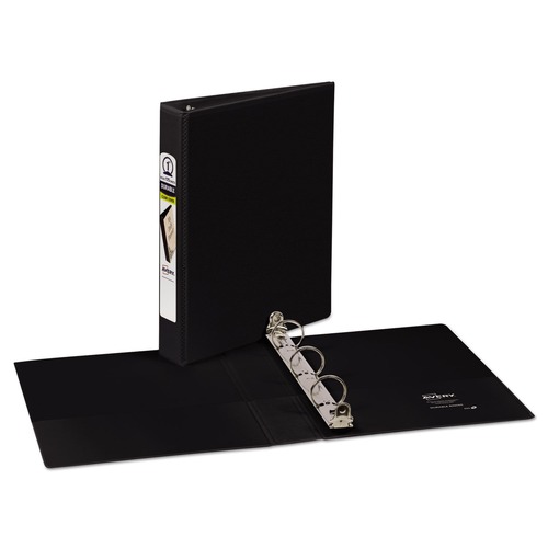 Binders | Avery 17167 Mini Size Durable View Binder With Round Rings, 3 Rings, 1-in Capacity, 8.5 X 5.5, Black image number 0