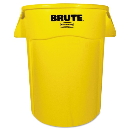 Rubbermaid Commercial FG264360YEL Brute Vented Trash Receptacle, Round, 44 Gal, Yellow image number 0