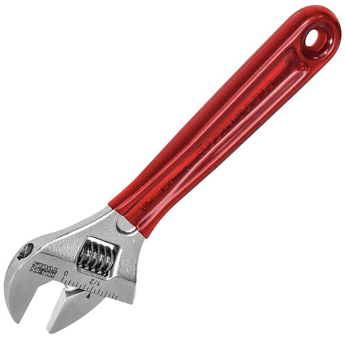 Adjustable Wrenches | Klein Tools D507-6 6-1/2 in. Extra Capacity Adjustable Wrench - Transparent Red Handle image number 0