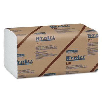 WypAll 01770 L10 SANI-PREP 1-Ply 9.38 in. x 10.5 in. Banded Dairy Towels - White (12 Packs/Carton 200/Pack)