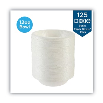 FOOD SERVICE | Dixie DBB12W 12 oz. Basic Paper Dinnerware Bowls - White (125-Piece/Pack)