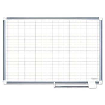 KITCHEN ACCESSORIES | MasterVision CR1230830 Aluminum Frame Magnetic Porcelain 1 x 2 Gridded 72 in. x 48 in. Planning Board