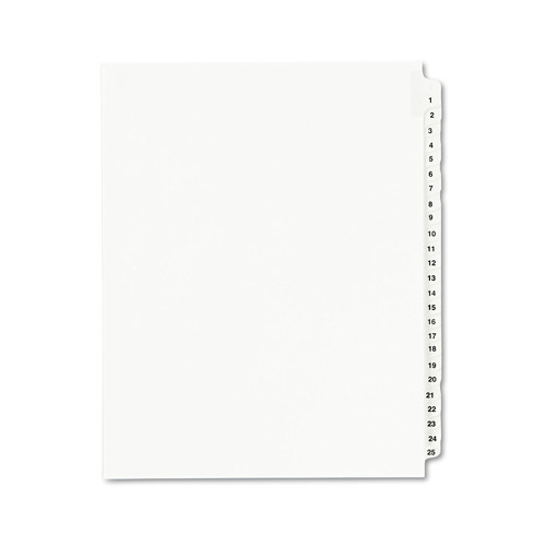 Friends and Family Sale - Save up to $60 off | Avery 01330 1 - 25 Tab 8-1/2 in. x 11 in. Standard Collated Legal Dividers - White (1 Set) image number 0