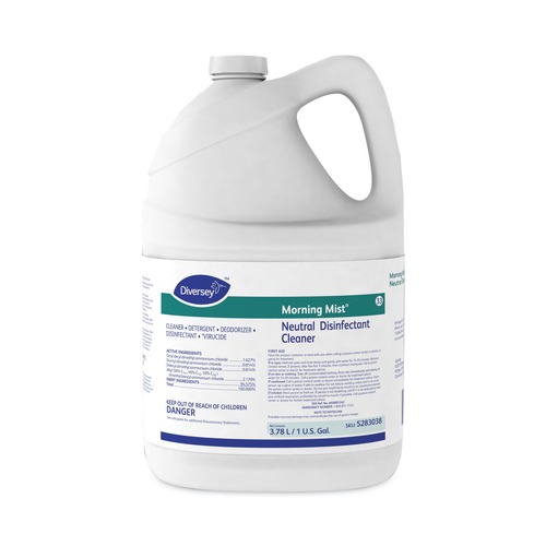 Diversey Care 5283038 Morning Mist Fresh Scent 1 Gallon Bottle Neutral Disinfectant Cleaner (4/Carton) image number 0