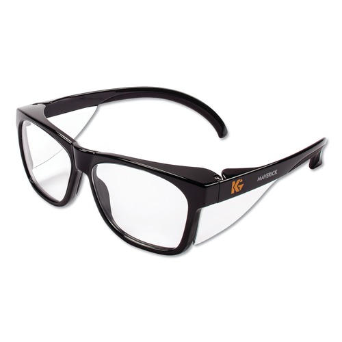 KleenGuard 49301 Maverick Polycarbonate Frame Safety Glasses - Clear/Orange (12-Piece/Carton) image number 0