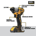 Dewalt DCF840C2 20V MAX Brushless Lithium-Ion 1/4 in. Cordless Impact Driver Kit with 2 Batteries (1.5 Ah) image number 6