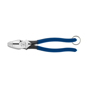Klein Tools D213-9NETT New England Nose High Leverage Side Cutter Pliers with Tether Ring