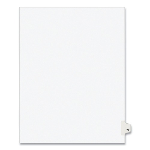 New Arrivals | Avery 01074 Preprinted Legal Exhibit 10-Tab '74-ft Label 11 in. x 8.5 in. Side Tab Index Dividers - White (25-Piece/Pack) image number 0
