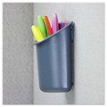 Universal UNV08193 4.25 in. x 2.5 in. x 5 in. Recycled Plastic Cubicle Pencil Cup - Charcoal image number 1