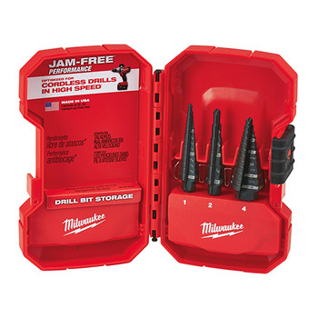 Milwaukee 48-89-9221 3 Piece Step Drill Bit Set Milwaukee 48-89-9221 3 Piece Step Drill Bit Set