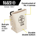 Klein Tools 5416 5 in. x 10 in. x 9 in. Bolt Storage Tool Bag with Bull Pin Loops and Belt Strap Connect - Small image number 1