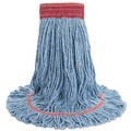 Mops | Boardwalk BWK503BLEA Cotton/ Synthetic Fiber Super Loop Wet Mop Head - Large, Blue image number 1