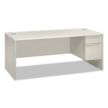 HON H38293R.B9.Q 72 in. x 36 in. x 30 in. 38000 Series Right Pedestal Desk - Light Gray/Silver