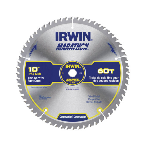 Irwin 14074 Marathon 10 in. 60 Tooth Miter Table Saw Blade image number 0