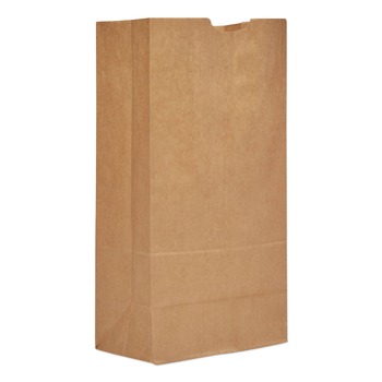 General 18420 8.25 in. x 5.94 in. x 16.13 in. Grocery Paper Bags - Size 20, Kraft (500/Bundle)