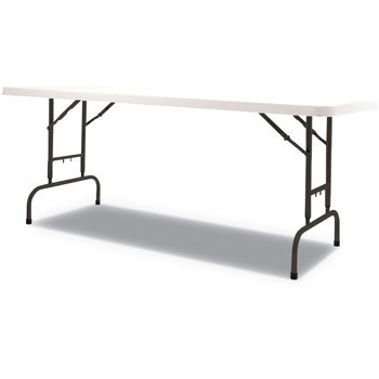 Alera ALEPT72AHW Rectangular Adjustable Height Plastic Folding Table - White