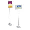 Mailroom Equipment | Quartet 7922 Aluminum Frame 11 in. x 17 in. Designer Sign Stand - Silver image number 2