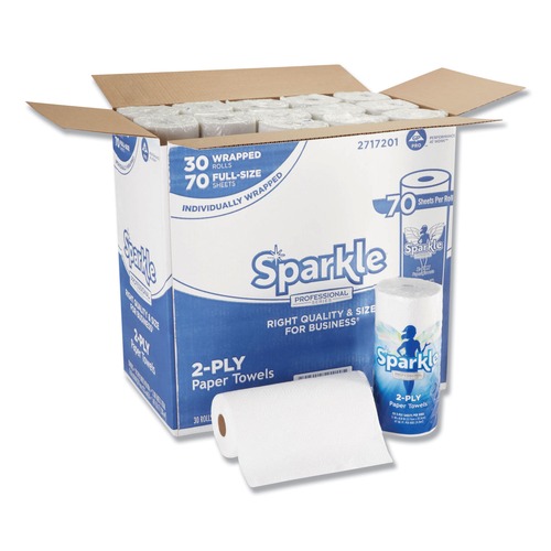 Cleaning & Janitorial Supplies | Georgia Pacific Professional 2717201 Sparkle Professional Series 2-Ply 8.8 in. x 11 in. Perforated Paper Towels - White (70-Piece/Roll, 30 Rolls/Carton) image number 0