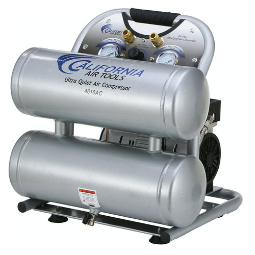California Air Tools 4610AC 1 HP 4.6 Gallon Ultra Quiet and Oil-Free Aluminum Tank Twin Stack Air Compressor image number 0