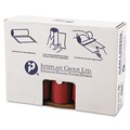 Inteplast Group WSL4046R Low-Density 45 Gallon 40 in. x 46 in. Commercial Can Liners - Red (100-Piece/Carton) image number 1