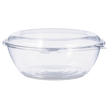 Dart CTR48BD SafeSeal 48 oz. Tamper-Resistant and Tamper Evident Bowls with Dome Lid - Clear (100-Piece/Carton)