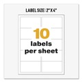 Avery 60505 2 in. x 4 in. UltraDuty GHS Chemical Waterproof and UV Resistant Labels - White (50 Sheets/Box, 10/Sheet) image number 8