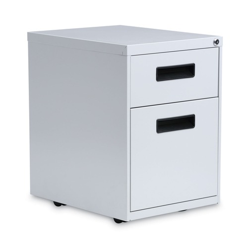 Alera ALEPABFLG Two-Drawer 14.96 in. x 19.29 in. x 21.65 in. Metal Pedestal File Cabinet - Light Gray image number 0