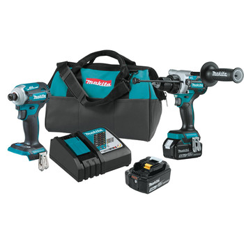 Makita XT288T 18V LXT Brushless Lithium-Ion 1/2 in. Cordless Hammer Drill Driver/ 4-Speed Impact Driver Combo Kit (5 Ah)