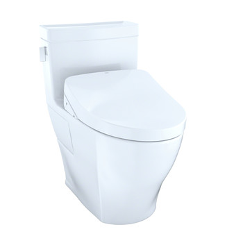 TOTO MW6243056CEFGA#01 WASHLETplus Legato 1-Piece Elongated 1.28 GPF Toilet with Auto Flush S550e Bidet Seat (Cotton White)