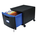 Office Filing Cabinets & Shelves | Storex 61269U01C 14.75 in. x 18.25 in. x 12.75 in. Single-Drawer Mobile Filing Cabinet - Black/Blue image number 4