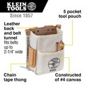 Cases and Bags | Klein Tools 5125 5-Pocket Canvas and Leather Tool Pouch image number 1
