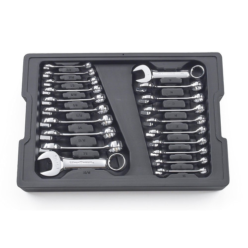 GearWrench 81903 20-Piece SAE/Metric Stubby Combination Non-Ratcheting Wrench Set image number 0